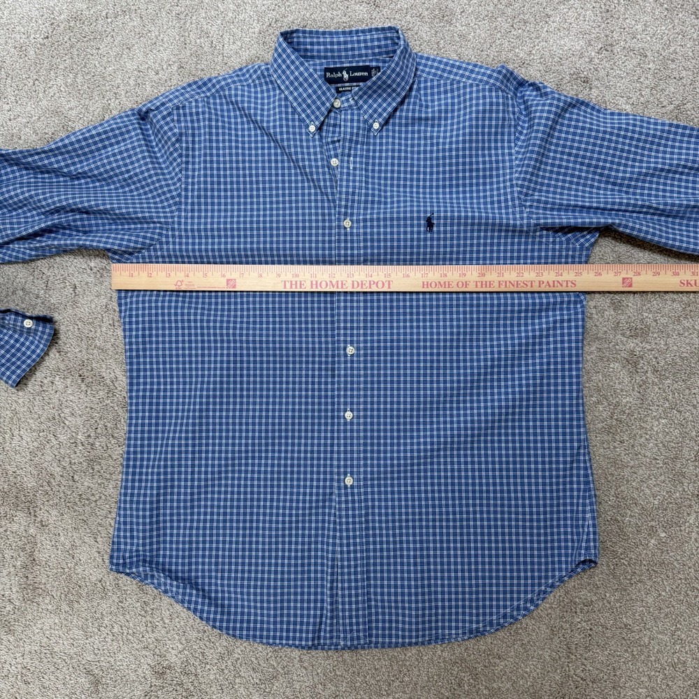 Polo Ralph Lauren Button Down Blue Gingham Shirt Mens XL
